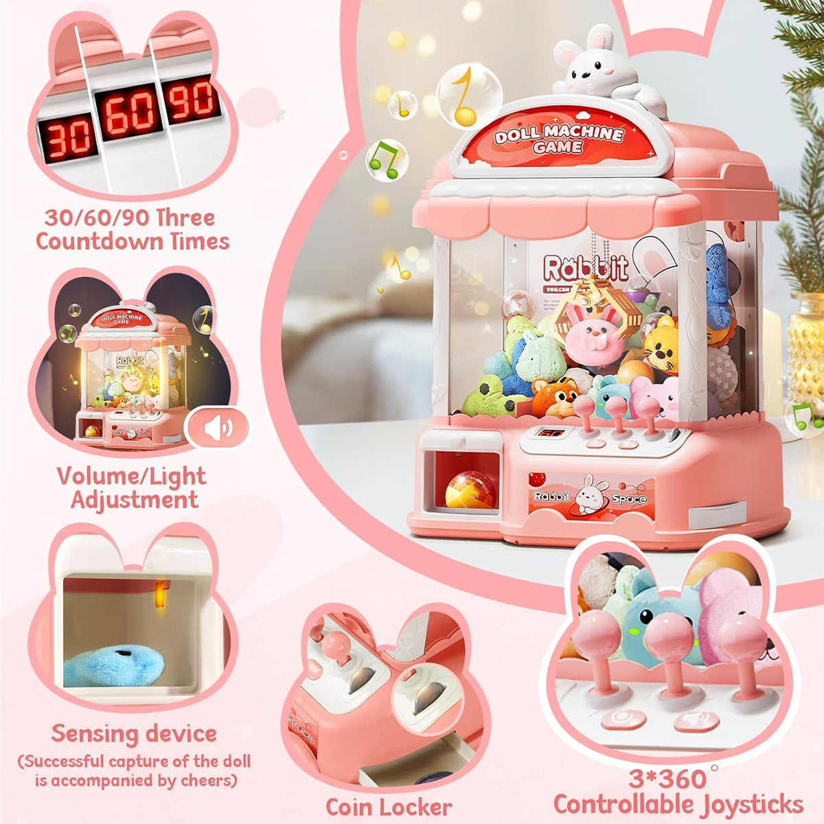 Cute Bear Claw Machine for Kids — 10 dolls, 20 collectibles & 24 coins