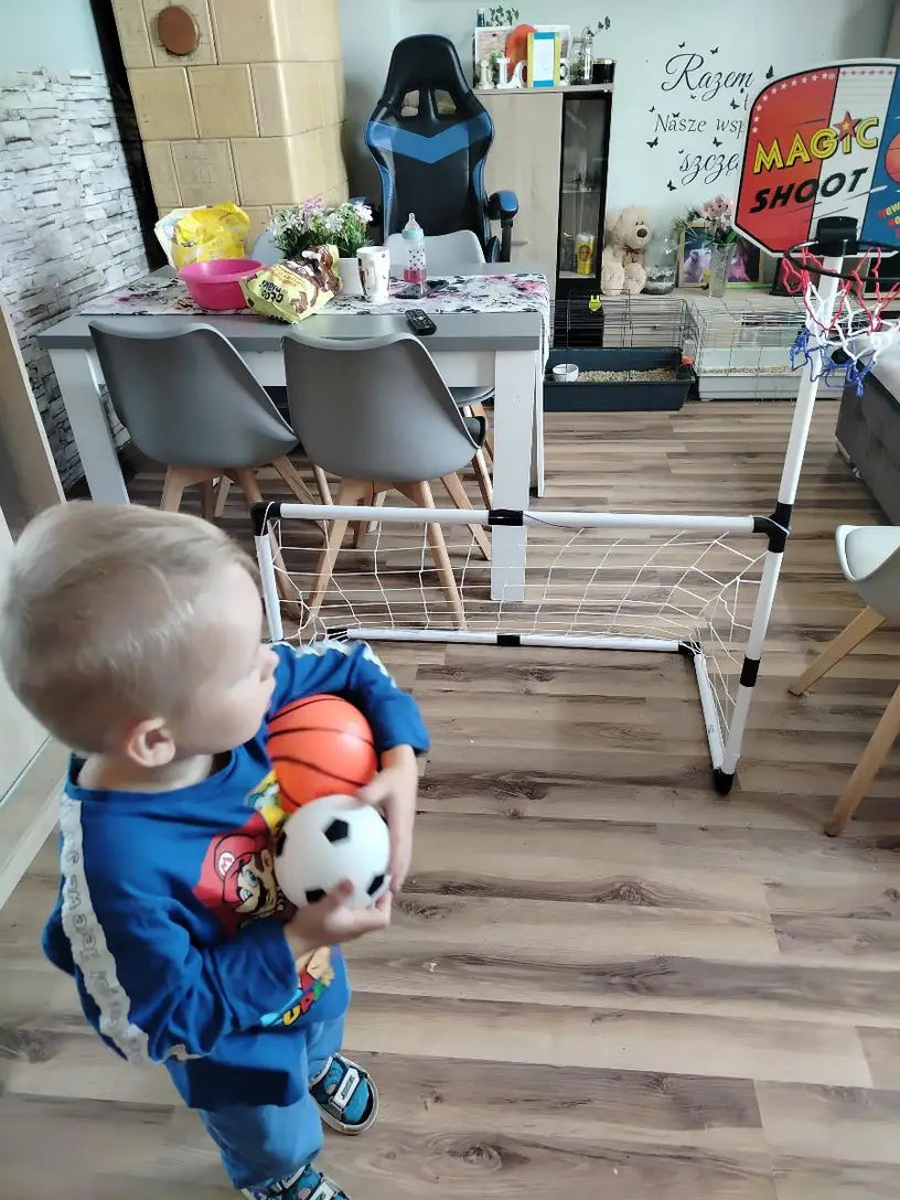 2 in 1 Children Sports Equipment Football Goal Basketball Stands for Kids Outdoor Toy