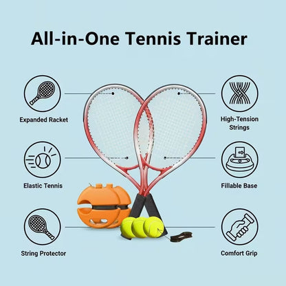 Solo Tennis Trainer Rebound Ball with + Racquet + 1 String Ball (Orange)
