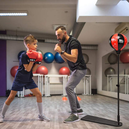 Kids Boxing Trainer Stand + Gloves and Pump (Height-Adjustable)
