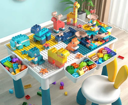Building Blocks Table Set Large Size – Includes 1 Rabbit Chair & 560+ Blocks Set