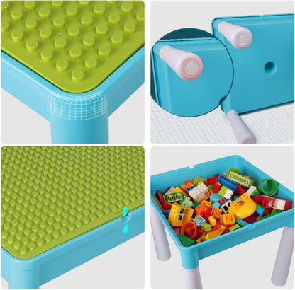Building Blocks Table Set Large Size – Includes 1 Rabbit Chair & 560+ Blocks Set