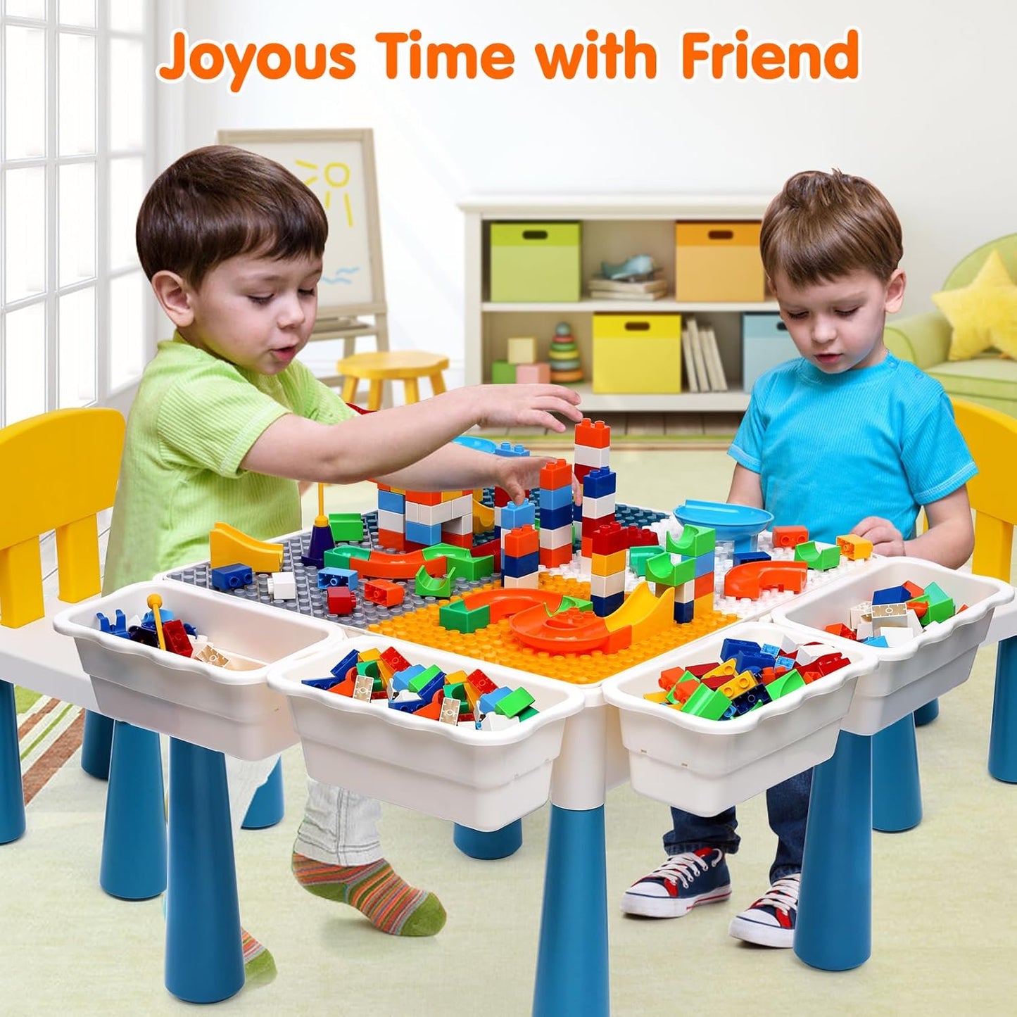Building Blocks Table Set – Includes 1 Rabbit Chair & 560+ Blocks Set