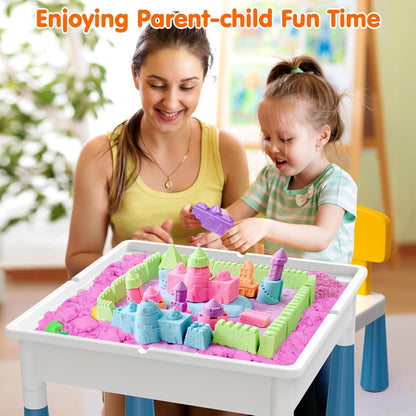 Building Blocks Table Set Large Size – Includes 1 Rabbit Chair & 560+ Blocks Set