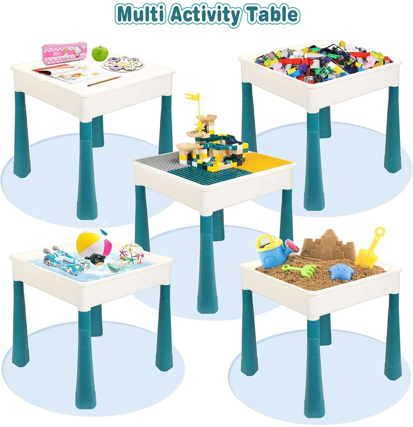 Building Blocks Table Set Large Size – Includes 1 Rabbit Chair & 560+ Blocks Set