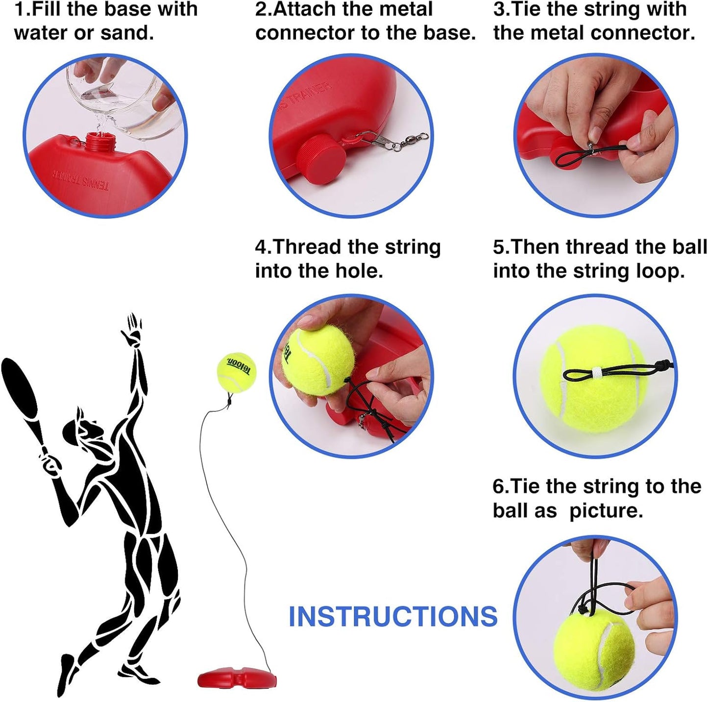 Tennis Trainer Rebound Ball with String — Random Color