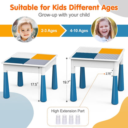 Building Blocks Table Set Large Size – Includes 1 Rabbit Chair & 560+ Blocks Set