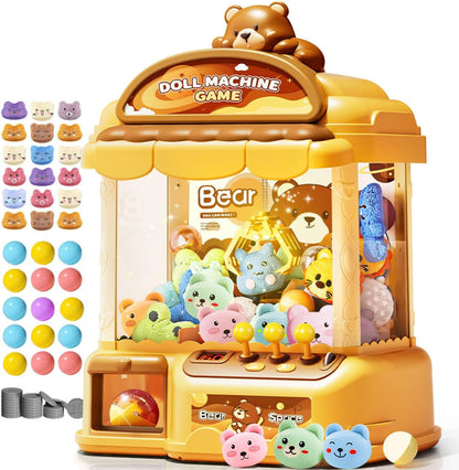 Cute Bear Claw Machine for Kids — 10 dolls, 20 collectibles & 24 coins