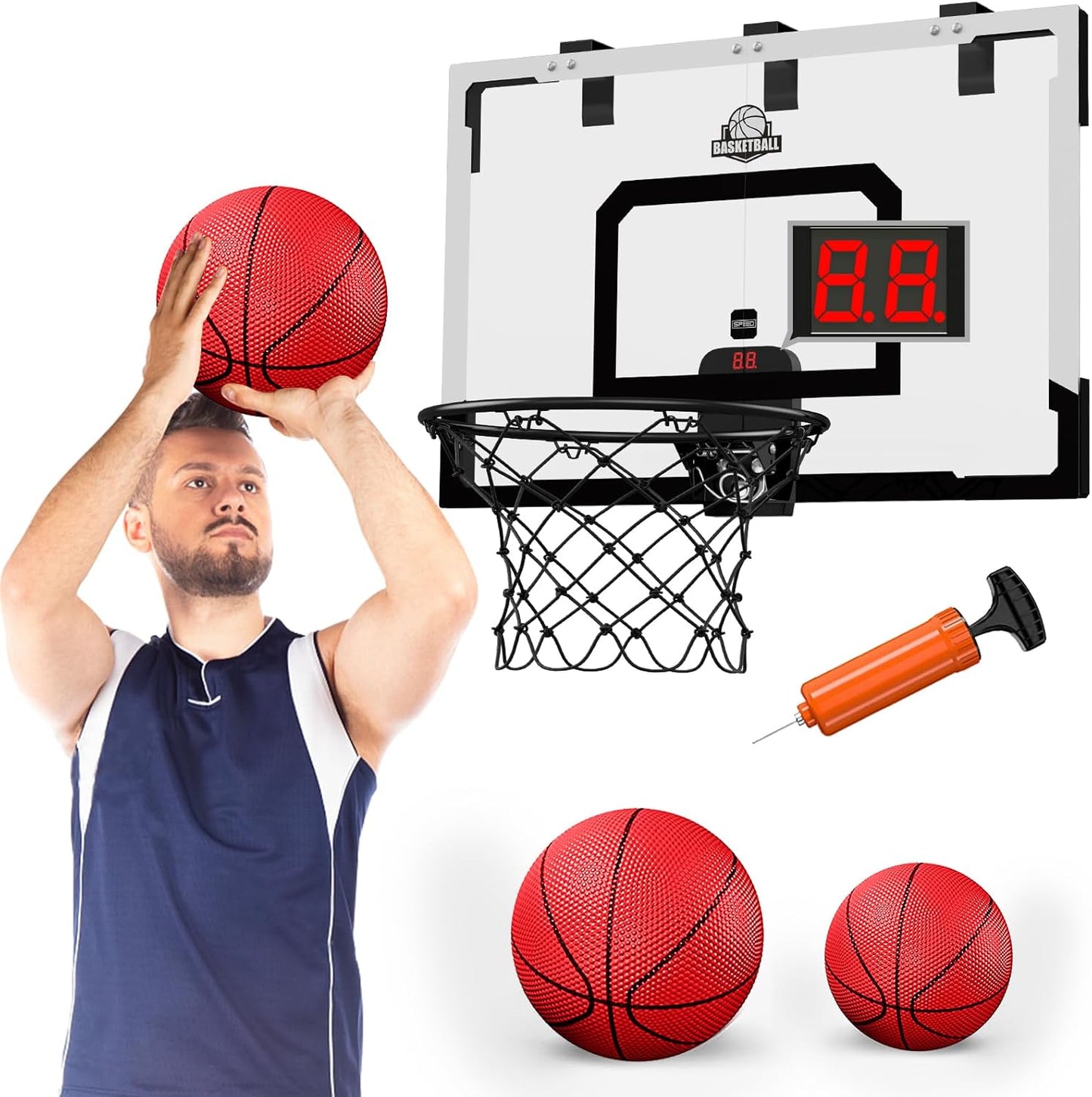 Indoor Basketball Hoops Backboard (Goals Counter) + Balls