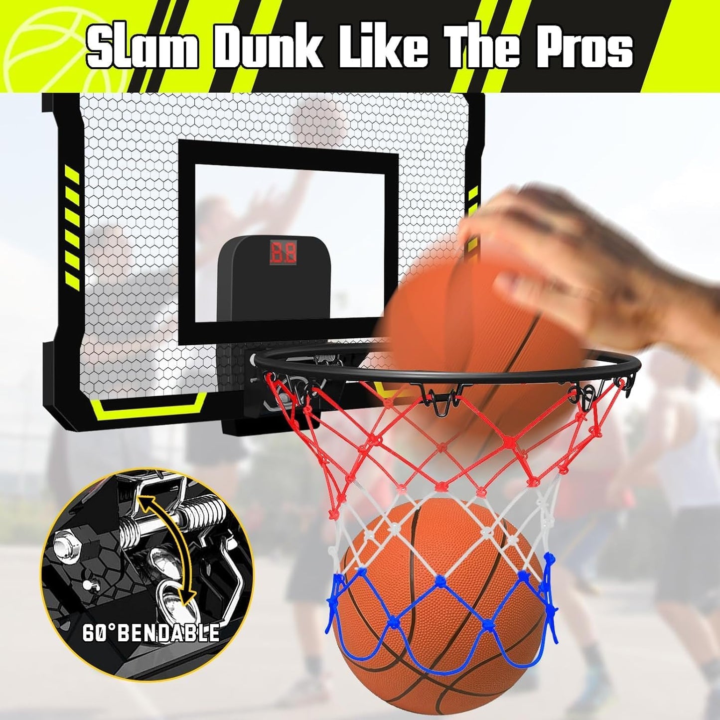 Indoor Basketball Hoops Backboard (Goals Counter) + Balls