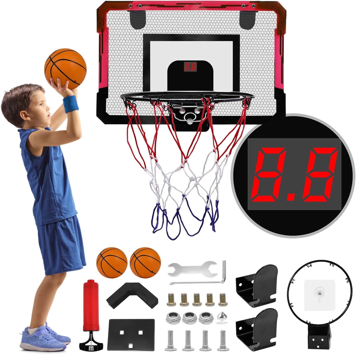 Indoor Basketball Hoops Backboard (Goals Counter) + Balls