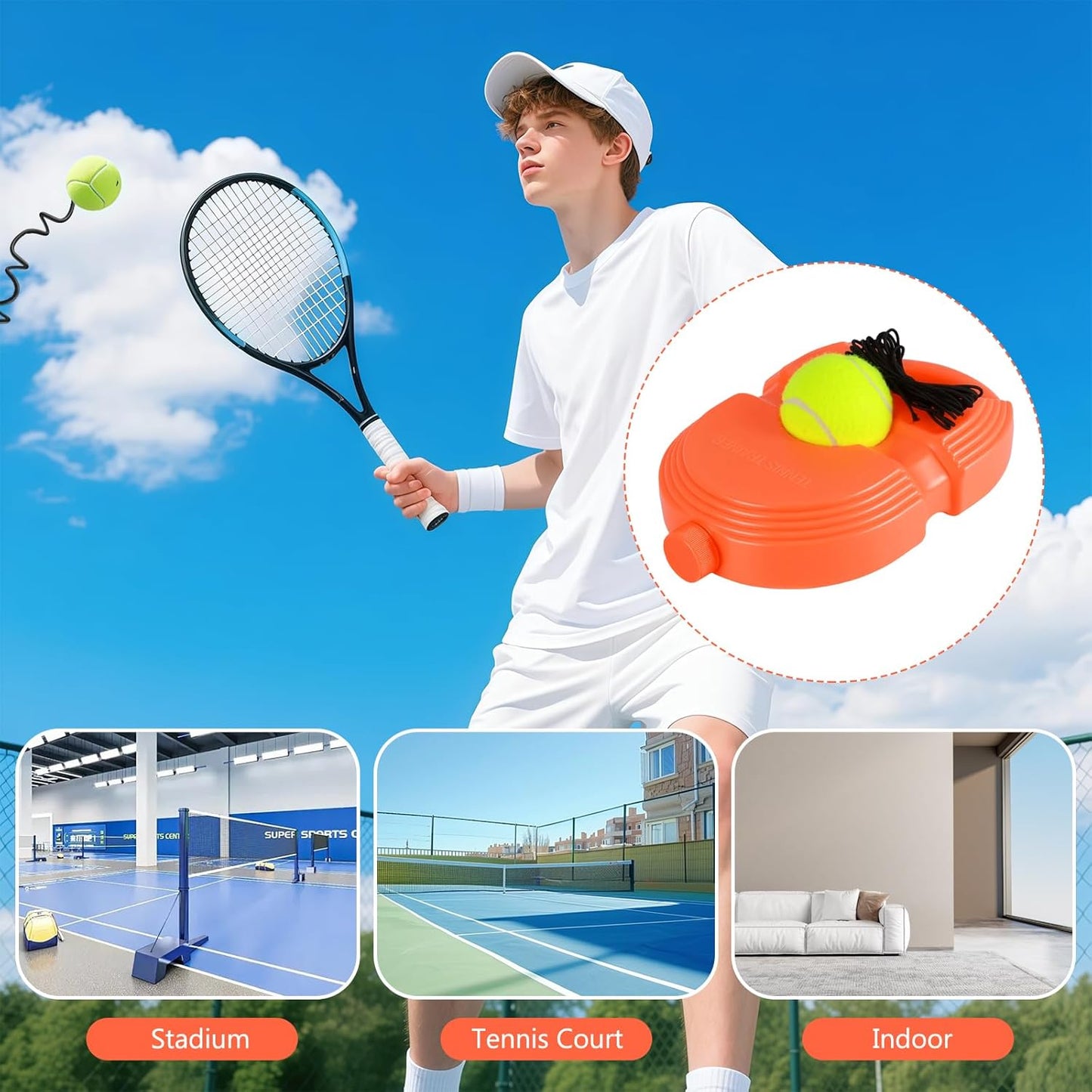 Tennis Trainer Rebound Ball with String — Random Color