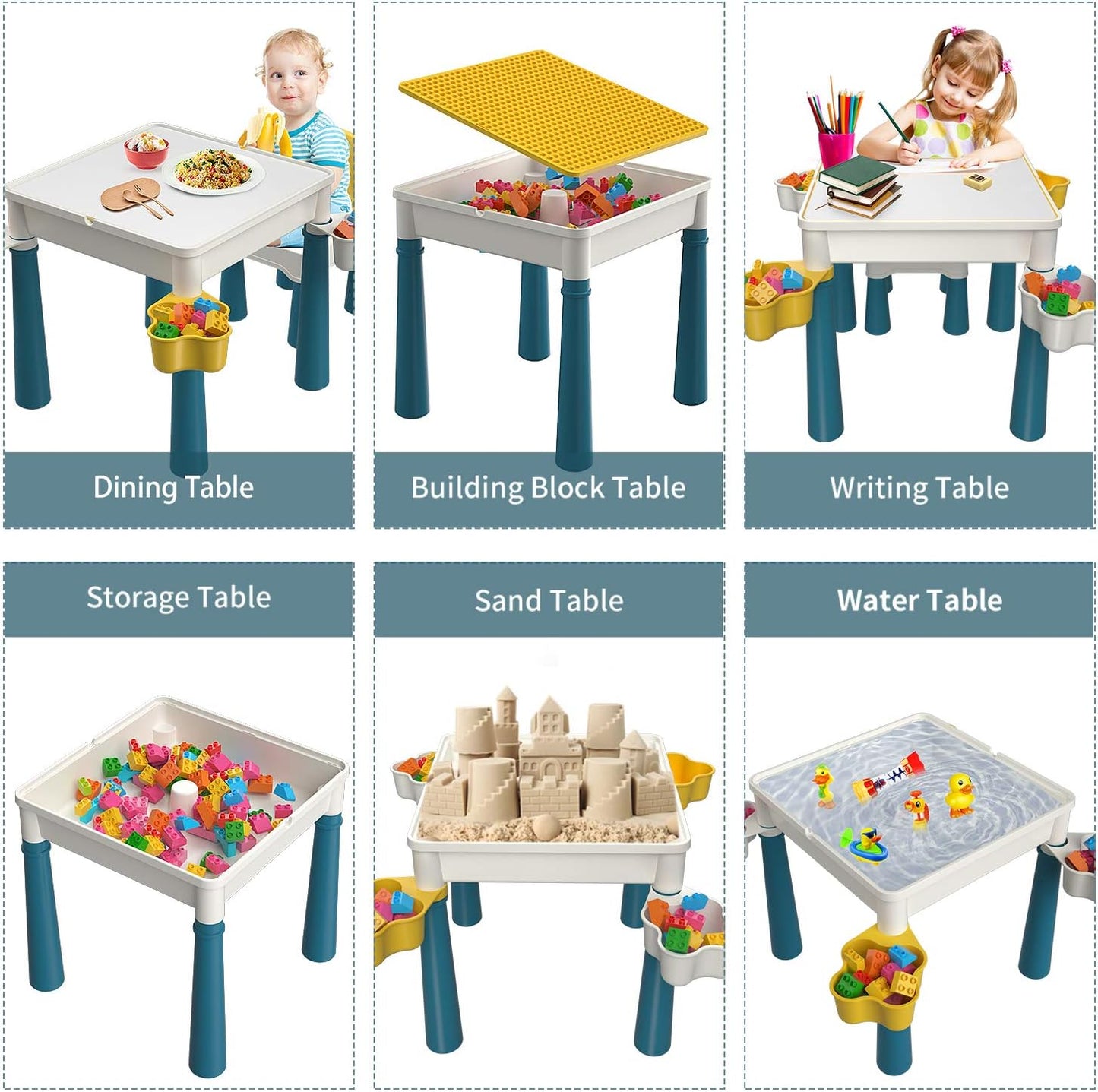 Building Blocks Table Set Large Size – Includes 1 Rabbit Chair & 560+ Blocks Set