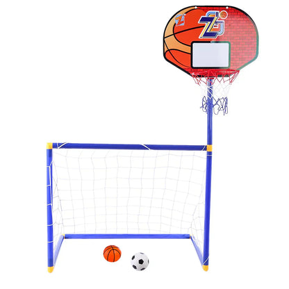 2 in 1 Children Sports Equipment Football Goal Basketball Stands for Kids Outdoor Toy