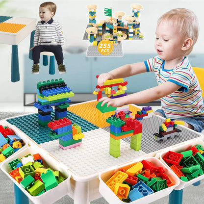 Building Blocks Table Set Large Size – Includes 1 Rabbit Chair & 560+ Blocks Set