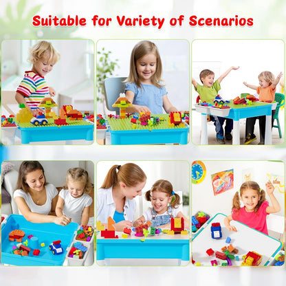 Building Blocks Table Set Large Size – Includes 1 Rabbit Chair & 560+ Blocks Set
