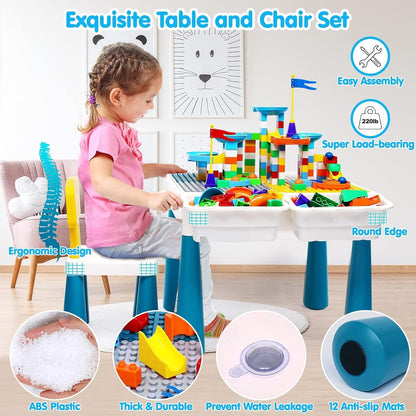 Building Blocks Table Set – Includes 1 Rabbit Chair & 560+ Blocks Set