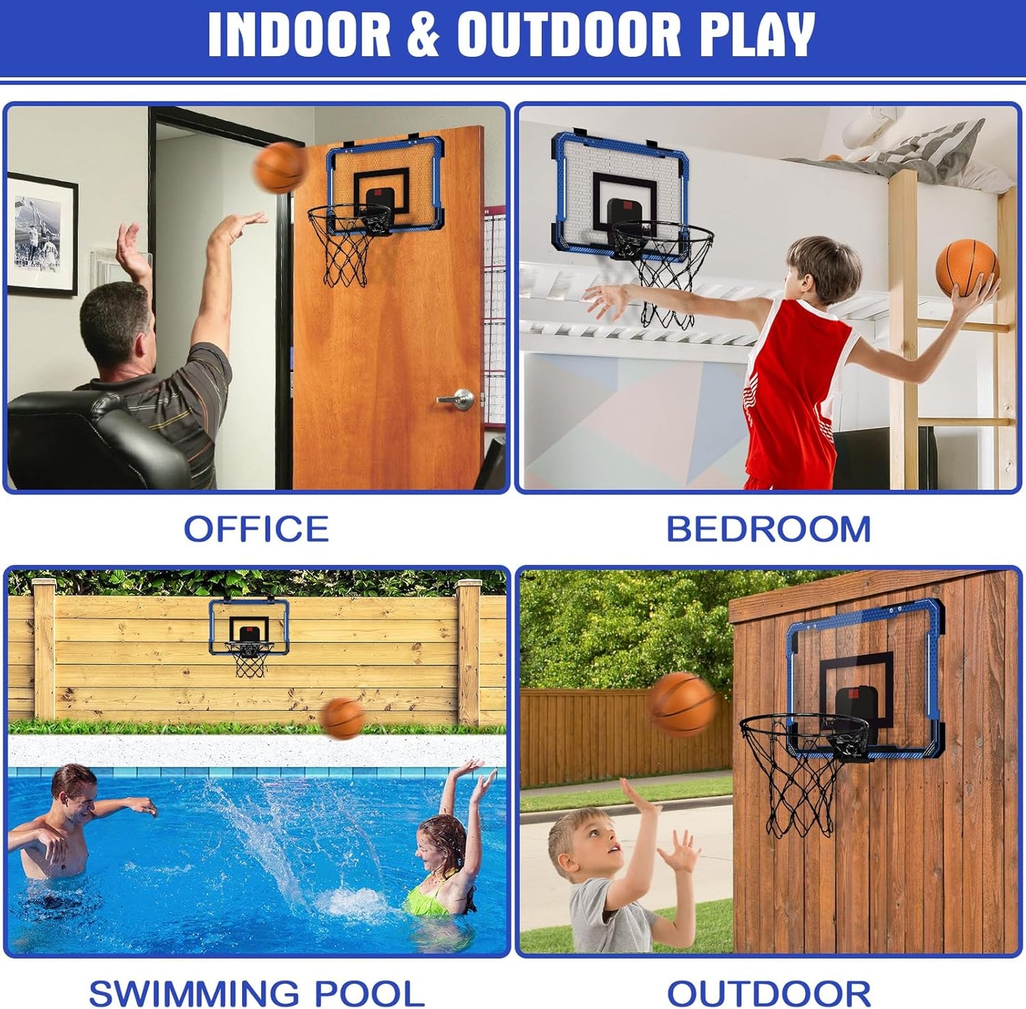 Indoor Basketball Hoops Backboard (Goals Counter) + Balls