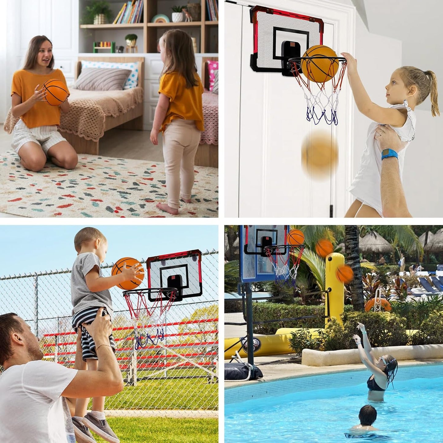Indoor Basketball Hoops Backboard (Goals Counter) + Balls
