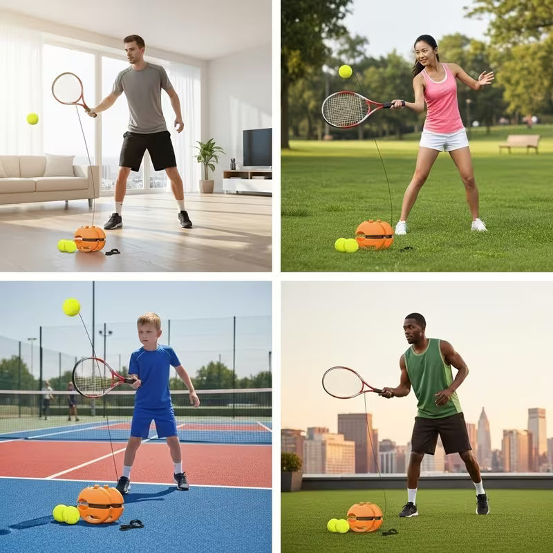 Solo Tennis Trainer Rebound Ball with + Racquet + 1 String Ball (Orange)