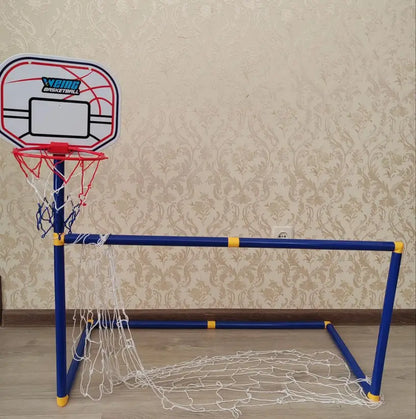 2 in 1 Children Sports Equipment Football Goal Basketball Stands for Kids Outdoor Toy
