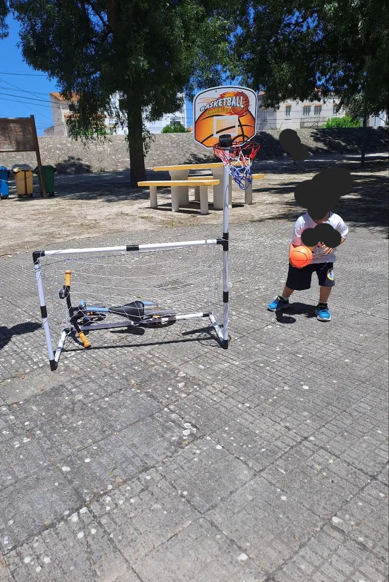 2 in 1 Children Sports Equipment Football Goal Basketball Stands for Kids Outdoor Toy