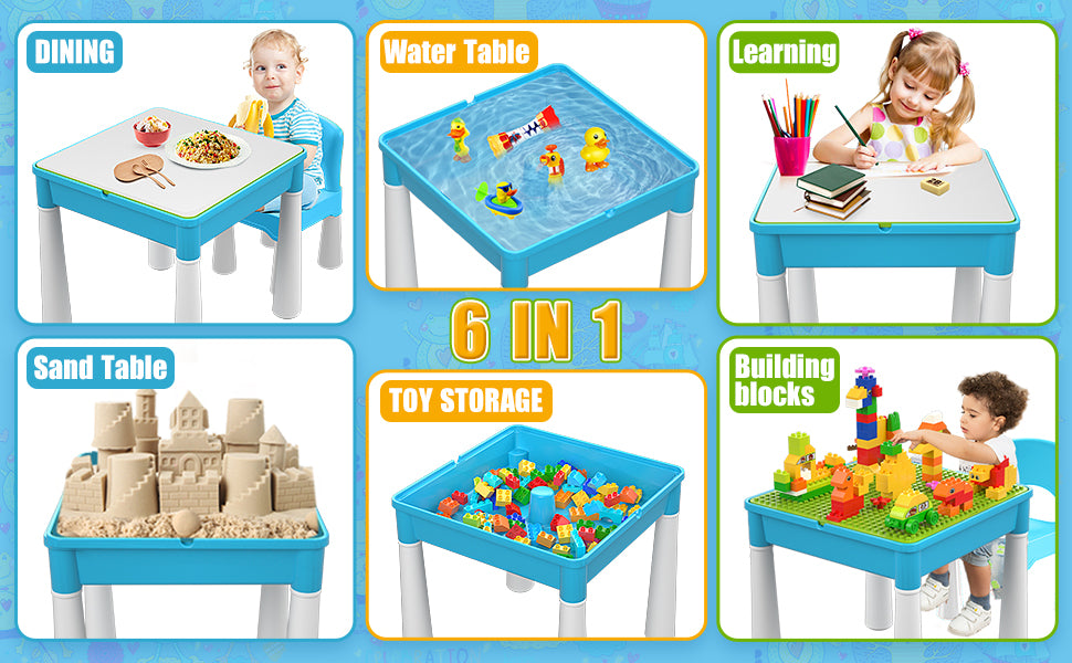 Building Blocks Table Set – Includes 1 Rabbit Chair & 560+ Blocks Set