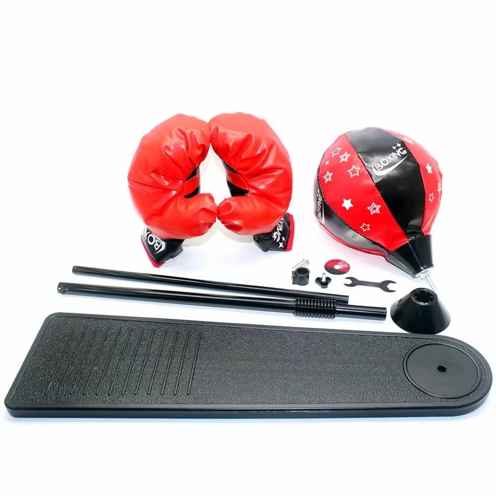 Kids Boxing Trainer Stand + Gloves and Pump (Height-Adjustable)