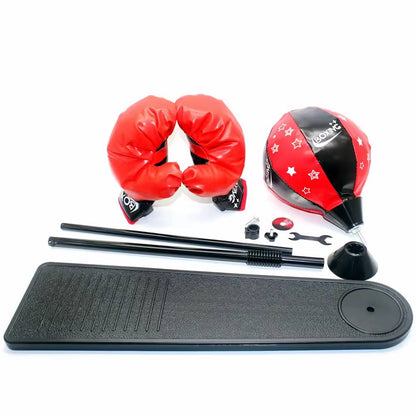 Kids Boxing Trainer Stand + Gloves and Pump (Height-Adjustable)