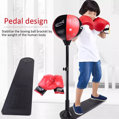 Kids Boxing Trainer Stand + Gloves and Pump (Height-Adjustable)